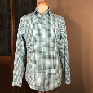 Express Fitted Tattersall Button-Up Shirt